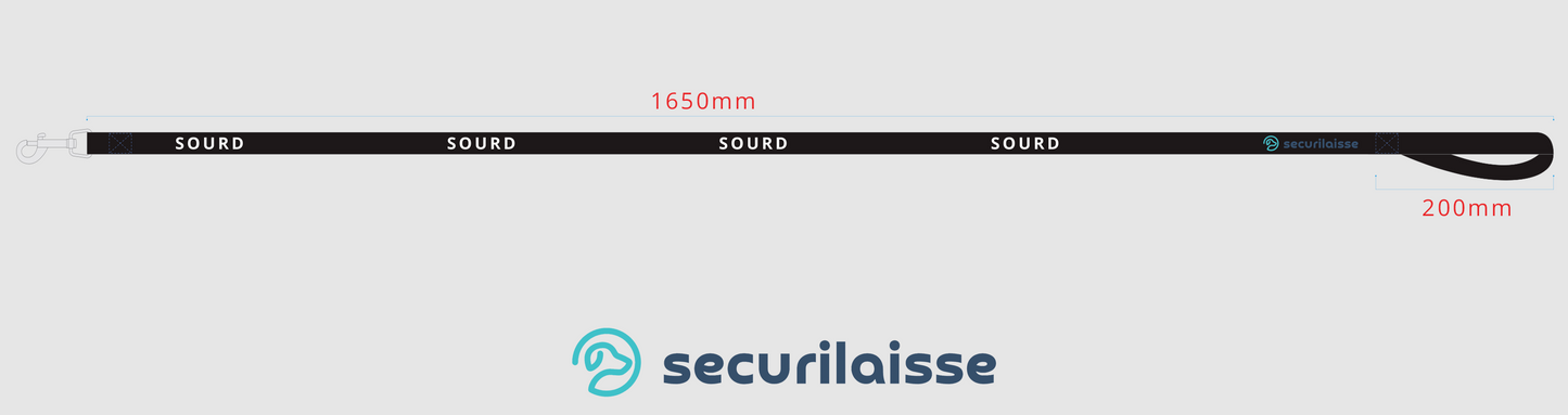 Noir SOURD laisse pour chien 1.65m
