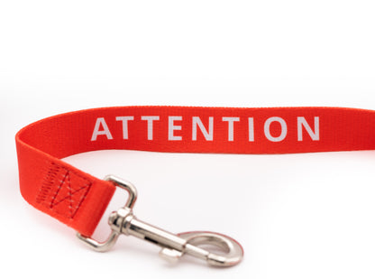 Red ATTENTION dog leash 1.65m